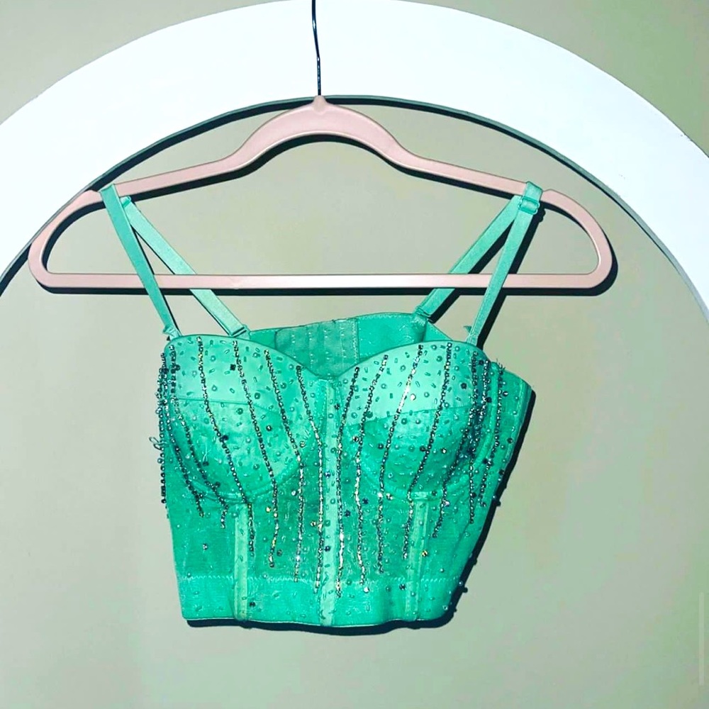 Teal corset